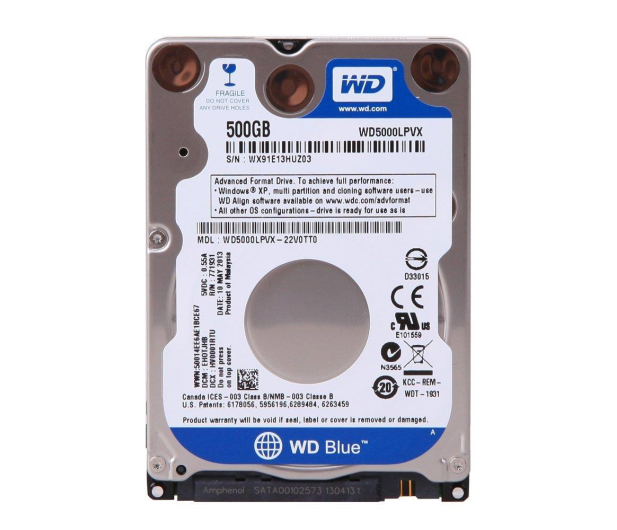 WD 500GB 5400obr. 8MB 7mm - 138017 - zdjęcie